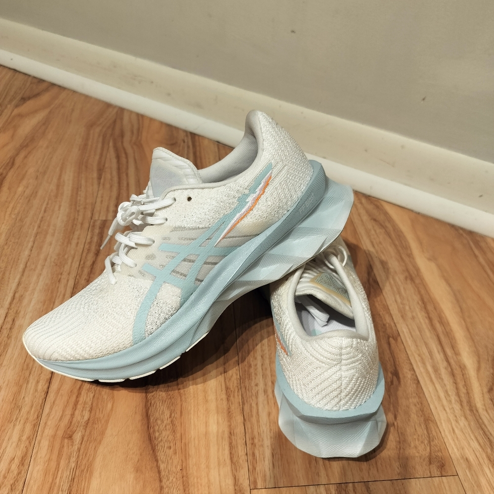 ASICS Women's White and Light Blue Athletic Shoes